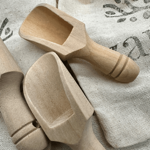 3 x Natural Wooden Scoop - Zanlana Magnesium